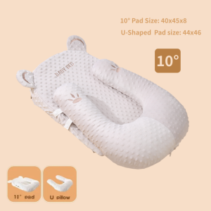Baby 25° Slope Pillow Anti-spitting Milk Feeding Pillow Head Shaping Flat Head Prevention Soothing Sleep Bedding Set for 0-3 Years Old Newborn