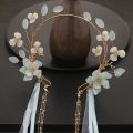 MZP Chinese Hair Accessories Retro Girl Hair Accessories Ancient Headwear Hair Band Chinese Wedding Bride Headpiece Metal Hairpin Tassel Ribbon Hanfu Hair Crown Ancient Style Hairpin Chinese Style Headwear Flower Headband. 