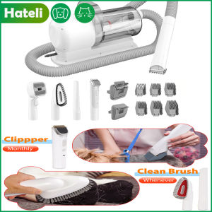 HATELI Dog Grooming Vacuum Cat Nail Clippers Nail Trimmer Grinder Puppy Dog Message Brush for Shedding With Grooming Tools Puppies Hair Dryer for Pet Dogs Cats