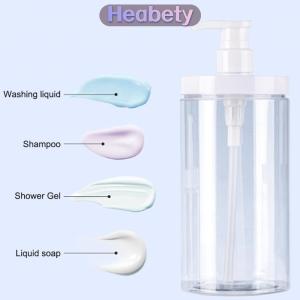 Heabety ขวดจ่ายสบู่ขนาด100-800มล. ขวดเจลอาบน้ำแชมพูขวดโลชั่นแบบปากกว้างสามารถเติมได้ขวดเจลล้างมือสำหรับห้องน้ำ