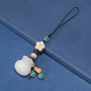 YHDFX สร้างสรรค์และสร้างสรรค์ น่ารักน่ารักๆ บุคลิกภาพที่ดี ของขวัญเพื่อนเพื่อน ที่ห้อยโทรศัพท์มือถือ พวงกุญแจรูปกุญแจ อุปกรณ์เสริมรถยนต์ เครื่องประดับพุทธจิตวิญญาณ ที่จับกุญแจกระเป๋าโพธิ์ พวงกุญแจจีนนำโชค จี้ห้อยกระเป๋าผู้หญิง พวงกุญแจทำมือ