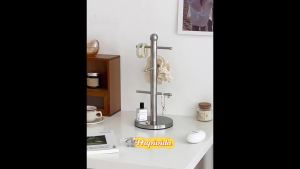 Mug Holder Tree 6 Hooks Stainless Steel Coffee Cup Holder Coffee Mug Display Rack Cup Station Organizer for Home Counter Coffee Bar Accessories