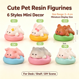 12Pcs Chinese Zodiac Animal Resin Mini Figurines 3cm Cute Tiny Dolls Micro Landscape Desktop Dollhouse Craft Ornaments