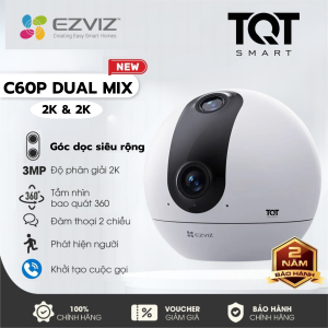 Camera Wifi Trong Nhà Ezviz C60P Dual Mix 2K (3MP + 3MP)  Góc Dọc Siêu Rộng Đàm Thoại 2 Chiều 1 Chạm Để Gọi Điện Theo Dõi Chuyển Động - Bảo Hành 2 Năm
