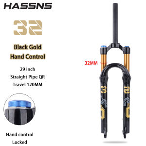 HASSNS Bike Air Fork 27.5/29inch 120mm Travel Oil Air Suspension Lightweight Magnesium Alloy Aluminum alloy Quick Release Bicycle Fork