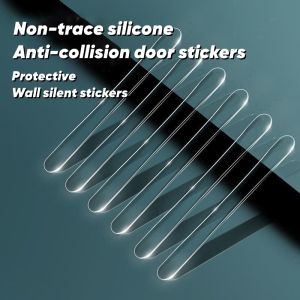 63*10*2.5mm Non-trace Silicone Anti-collision Door Stickers Door Handle Anti-collision Bars Protective Wall Silent Stickers Refrigerator Silencer Door Touch Pads