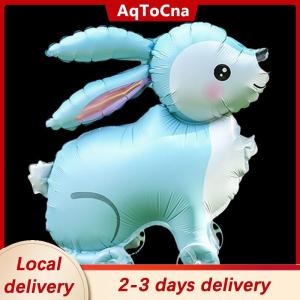 [COD] AqToCna Ship within 24 hours 4D Cartoon Foil Balloons Elephant Stand Walking Balloon With Wheel For Kids Birthday Party Decoration Baby Shower