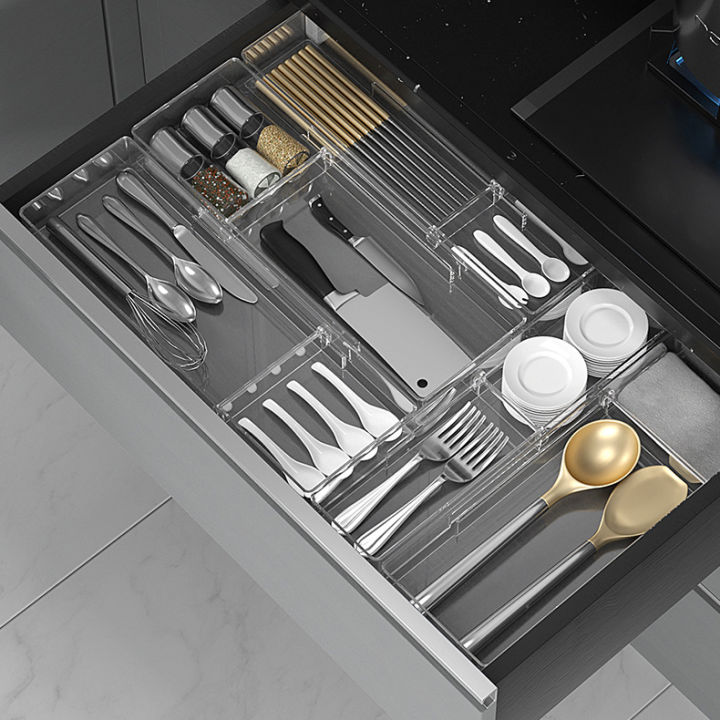Adjustable Kitchen Organizer, MultiPurpose Drawer Organizer, Flatware