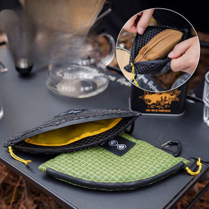 KKN Coffee Filter Paper Storage Bag Outdoor Camping Dyneema Fan-shaped Filter Paper Set Portable Coin Purse