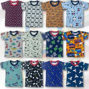Kids Shirt Printed Allover Cotton/Baju Kanak-kanak Lengan Pendek/Tshirt Budak Kartun Comel/HRSS [1Y - 6Y]