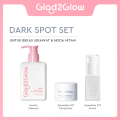 Glad2Glow Skincare Set 3pcs Set Milk Cleanser + Serum + Moisturizer Serum Wajah Pelembab Wajah Face Wash. 