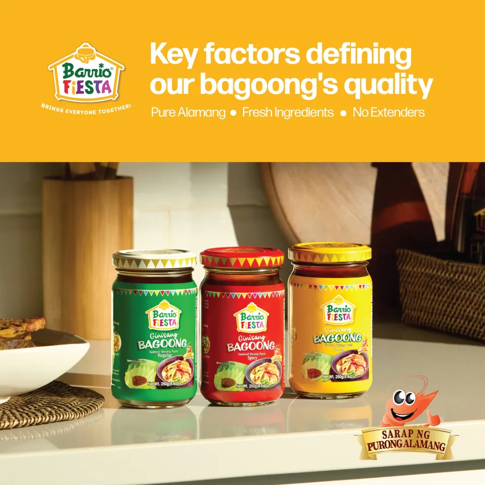 BARRIO FIESTA BAGOONG 250G X 3 ASSORTED PACK: REGULAR + SPICY +