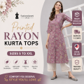 Fast Ship Tomorrow | Ready Stock in Malaysia | Rayon Kurti Top | Breathable Daily Wear | 100+ Trusted Reviews - Straight Cut Printed (S TO 2XL)  - Fusioncloset. 