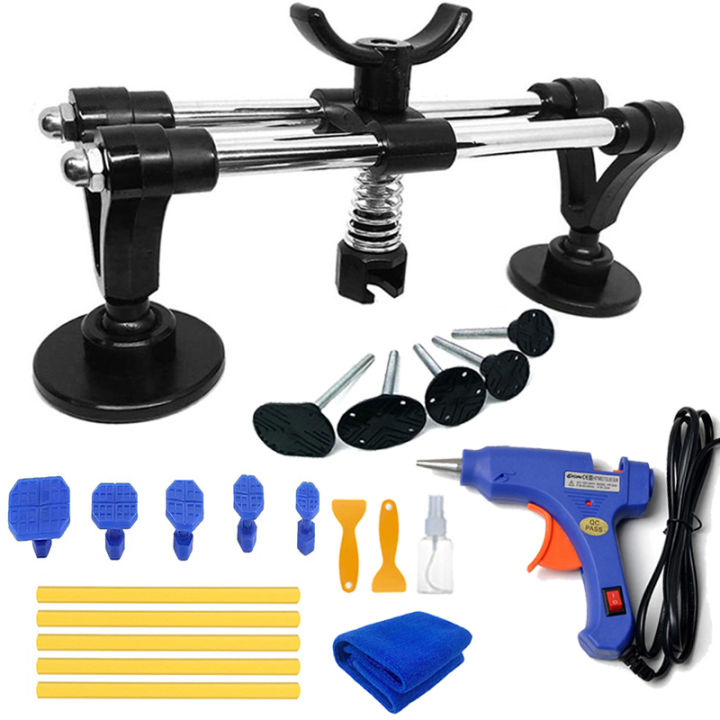 21Pcs Car Body Repair Tool Kit, Dent Puller with Double Pole Bridge