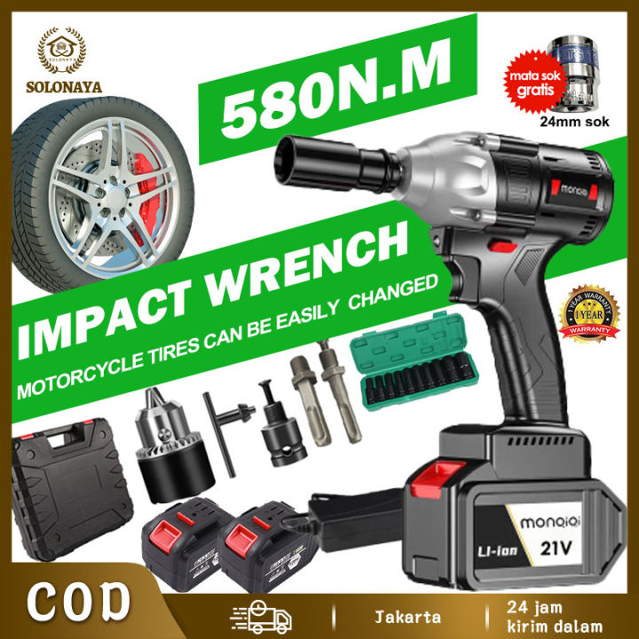 Impek Pembuka Baut Motor Impact Wrench Cordless High Torsi Brushless Impact Baterai 21V/Impact Full Set Murah/Bor Impact Pembuka Baut/Impek Pembuka Baut Mobil/Impek Murah Promo/Impack Murah Berkualitas Impact Wrench Multi Fungsi Mesin Bor Cordless
