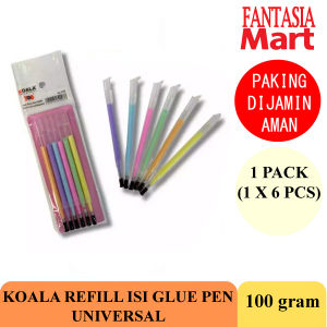 KOALA REFILL COLOUR GLUE PEN UNIVERSAL PACK ISI 6 PCS FANTASIA DENGAN PAKING AMAN