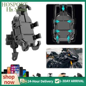 【HPS】 รถมอเตอร์ไซค์ติดตั้ง 360  การหมุนการสั่นสะเทือนการหน่วงการติดตั้งที่ยึดโทรศัพท์มือถืออุปกรณ์เสริมสำหรับผู้สนับสนุนโทรศัพท์มือถือมอเตอร์ไซค์