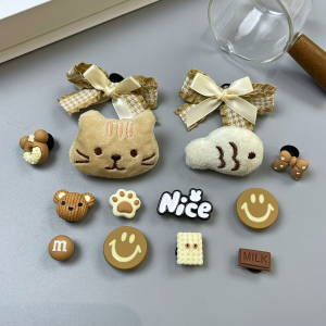 Set 14 Sticker Charm 3D chủ đề cá mèo bông Mayto gắn Dép Cross Dép Sục Cá Sấu JB-200