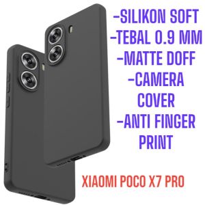 IDEA CASE - XIAOMI POCO X7 PRO SOFT CASE BLACK MATTE SILIKON CASING HANDPHONE