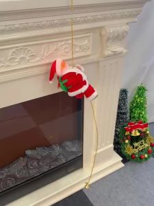 SG Ready Stock Electric Climbing Santa Claus with Music Animated Christmas Decoration Xmas Home Decor Marry Christmas