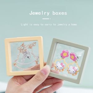 SG Local Stock Packaging Suspension Protective PE Film Ring Necklace Transparent Jewelry Box Anti-oxidation Jewelry Display Case Fashion Jewelry Shop INS Multicolor Jewelry Storage Box For Lady Transparent Jewelry Packaging Boxes