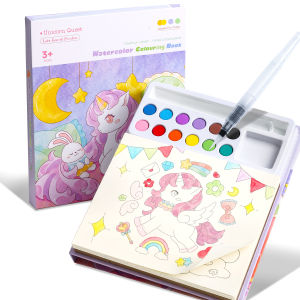 Children Watercolor Doodle Notes Book Self-contained Pigment DIY Coloring Painting Set