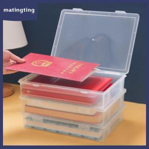 matingting Nhựa tập tin lưu trữ hộp tổ chức trong suốt vuông lưu trữ hộp A4 tổ chức hộp máy tính để bàn chống bụi lưu trữ hộp