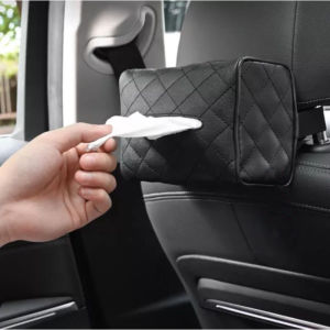 SEAMETAL Kotak Tisu Mobil Tempat Tisu Mobil Visor Tissue Box PU Leather Mesh Tissue Box Holder Car Tissue Paper Box