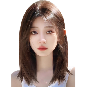 YOYO CHARMING ซินเธติก วิกผมแบบลูกไม้ด้านหน้า ลูกไม้หน้าผาก แนวผมธรรมชาติ วิกผมยาวตรง มองไม่เห็น กลาง วิกบ๊อบมีหน้าม้า สำหรับผู้หญิง