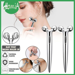 Alat Pijat Wajah 3D Massage Mini Roller / Pemijat Refleksi Manual Mengencangkan Kulit Badan / Perawatan Pijit Tubuh Penirus Pengencang Muka Relaksasi Terapi Multifungsi / Massager Face Lift / Peralatan Pijet Model Bola Putar 360 Derajat Serbaguna - HOMIA