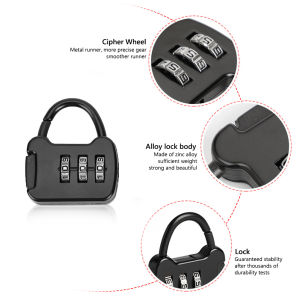 MOJOYCE Zinc 3 Digit Code Combination Password Lock Mini Carrying Luggage Case Lock