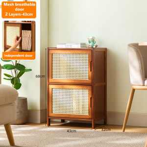 LACCOHUG Bamboo Bookcase 2/4/5/6 Layers Storage Living Room Household Small Bookcase Almari Buku 书柜