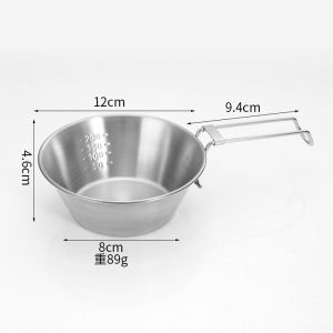 Gelas Lipat Mangkok Camping Panci Masak 500ML Saringan Mie Mangkuk Gantung Gelas Takar Adonan