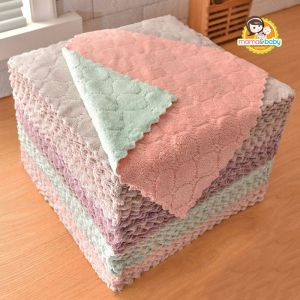 🔥[READY STOCKS]🔥 25cmx25cm Microfiber Cleaning Cloths Absorbent Fast Drying Cleaning Towels Heavy Duty Hanging Towel