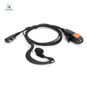 2 Pin Walkie Talkie Headset Earphones K-Plug PU Wired Walkie Talkie Earwear Dual PTT with Microphone for Kenwood Baofeng 888S TYT