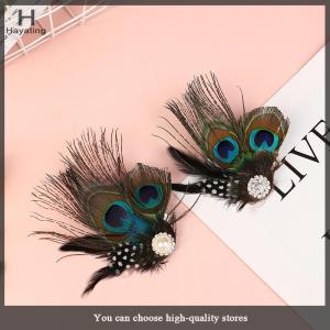 Hayating Cute Peacock Feather Hair Clip Beautiful And Stylish Feather Facinator Hairclip Fashion Hair Decor Hair Clip For Girls
