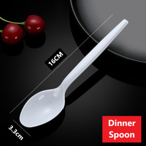 🇸🇬 60pcs Disposable Spoon  Home Kitchen Reusable Cutlery Party Buffet Chalet Barbeque Housewarming Catering BBQ One Time Use Hawker Eateries Shop Plastic Kopitiam Coffeeshop Cafe Dabao Food Dinner Takeaway Chinese Soup Shop Serving Cutleries Utensils