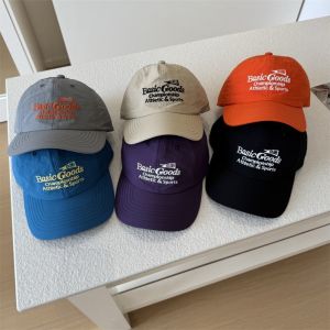 TIMIA Letter Embroidery Quick-Drying Baseball Cap Korean Style Solid Color Peaked Cap Casual Soft Top Sun Protection Hat Girl