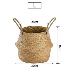 THAILUCKY ที่ใส่กระถางต้นไม้ ตะกร้าเก็บของ กระจูดสาน สีธรรมชาติ