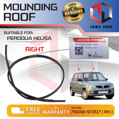 MOULDING ROOF PERODUA Kelisa BLACK LINING RUBBER OUTER STRIP WINDOW GETAH LUAR BUMBUNG 75556-97205 75556-97207 Genuine 100% Getah Luar Bumbung