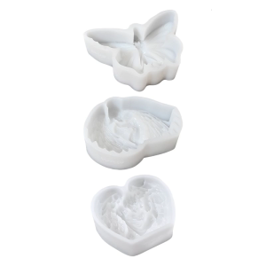 ผีเสื้อซิลิโคนแม่พิมพ์ซิลิโคนหัวใจแบบปีกแม่พิมพ์สำหรับสบู่ช็อกโกแลตแม่พิมพ์ซิลิโคนแม่พิมพ์เรซินอีพ็อกซี่ถอดง่าย