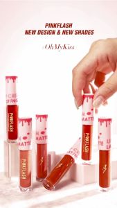 PINKFLASH Soft Matte Liquid Lipstick Waterproof VE Moisturising Long Lasting Nude Lip Tint Lightweight OhMyKiss