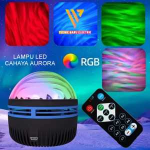 Lampu LED Aurora Proyektor RGB Estetik + Remote – Cahaya Langit Utara di Dalam Kamar