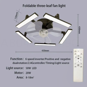 Adjustable mode Simple intelligent ecological fan light revolution energy saving foldable LED lights electric fan