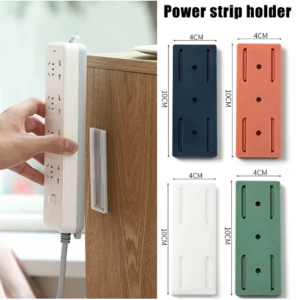 Self Adhesive Wall-Mounted Sticker Punch-free Plug Socket Cable Wire Organizer Power Strip Holder
