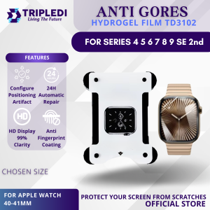 TRIPLEDI Anti Gores Film For Apple Watch Series 4 5 6 7 8 9 10 SE 2nd TD3102 Hydrogel Screen Protector 41 42 45 46mm Fix Tool