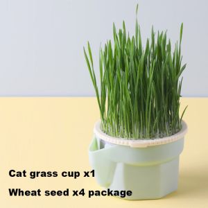 SKISOPGO Cat Grass Box Planter Growing Sprout Dish Pot Cat Food Hairball Solution Planting Box Catnip