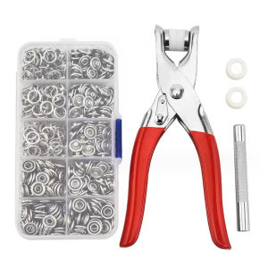50Pcs Snap Button Plier Set Metal Automatic Button Snap Kit With Fastener Frame Connection Pliers Snap Button Pliers Set Stainless Steel Snap Fastener Buttons Gripper Plier Tool DIY Colthes Grommet Eyelet Plier Set Eyelet Hole Punch Pliers Kit