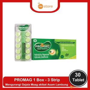 PROMAG Tablet Kunyah 1 Box isi 3 Strip - Untuk Gejala Maag Akibat Asam Lambung