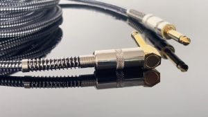 สายเครื่องดนตรีกีตาร์10ft แบบมืออาชีพ6.35ขั้วต่อแบบตรง/โค้งงอขนาด1/4นิ้วสำหรับเครื่องขยายเสียงแป้นพิมพ์เบสไฟฟ้า